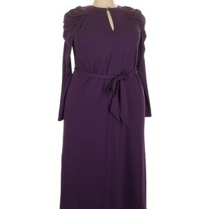 Eloquii Rich Purple Long Sleeve Dress